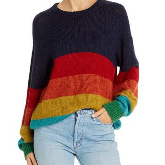 MOTHER Sweaters - MOTHER Rainbow Stripe Sweater Colorblock